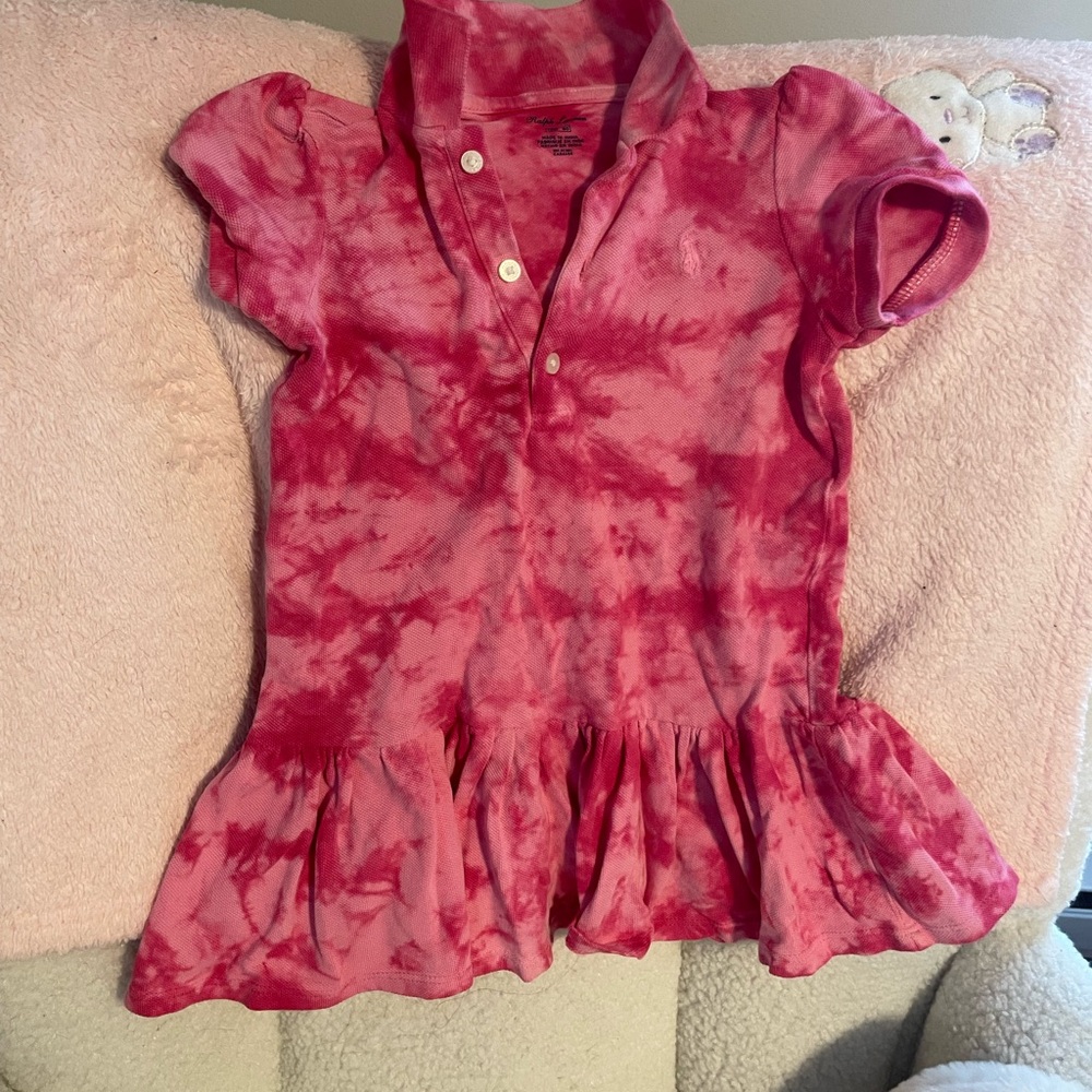 Ralph Lauren Pink Tie-Dye Kids Polo dress size 12 months